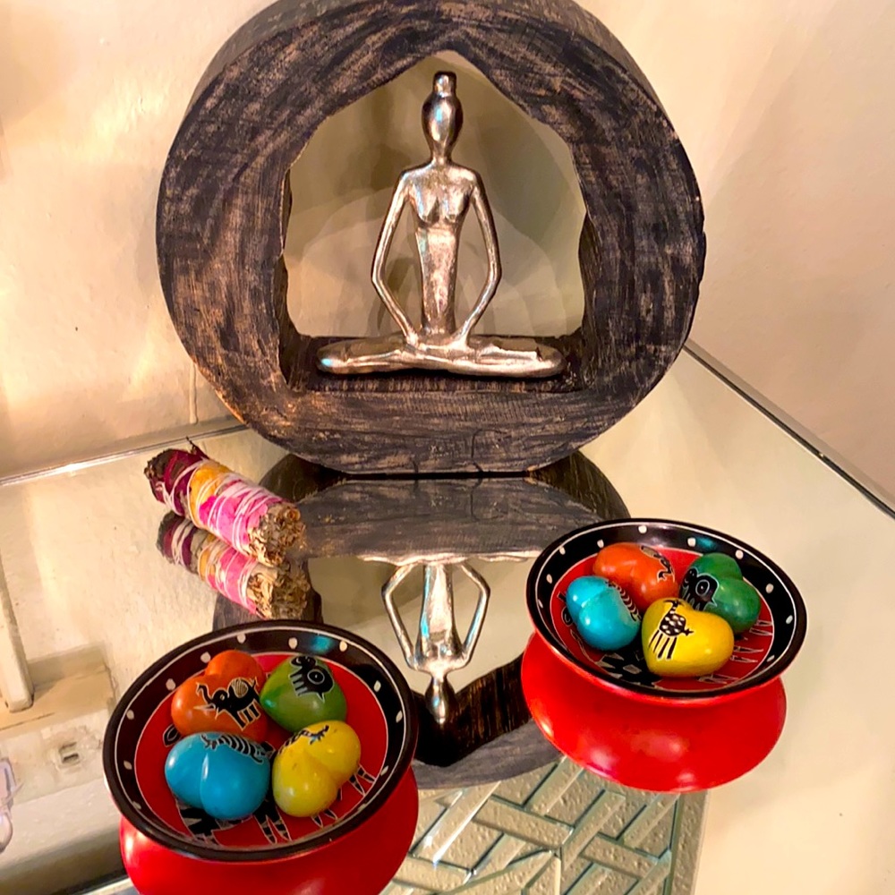 Beautiful animal heart stones & bowls set